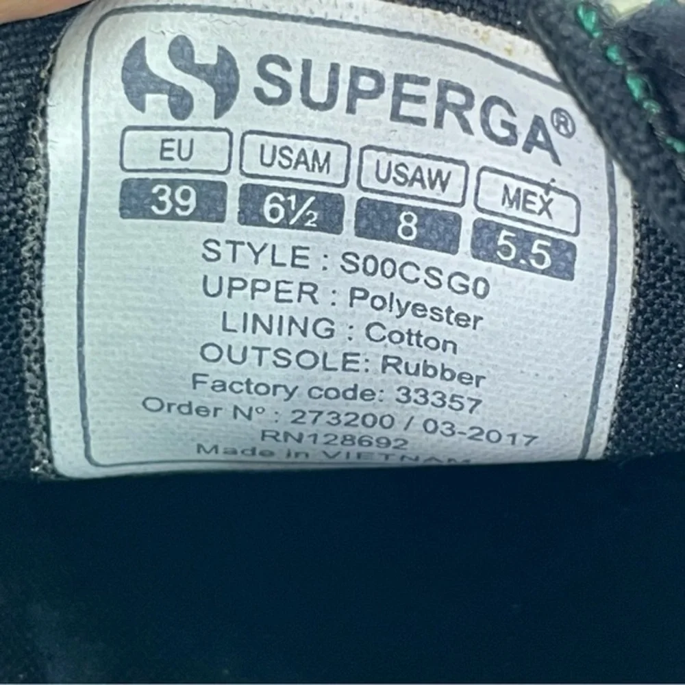 Superga 2750 Black Satin Mandarin Embroidery Sneakers‎ - Picture 16 of 16